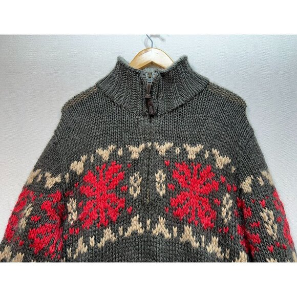 American Eagle Outfitters Mens Pullover Sweater Large Gray Knit Holiday Winter - Picture 3 of 10